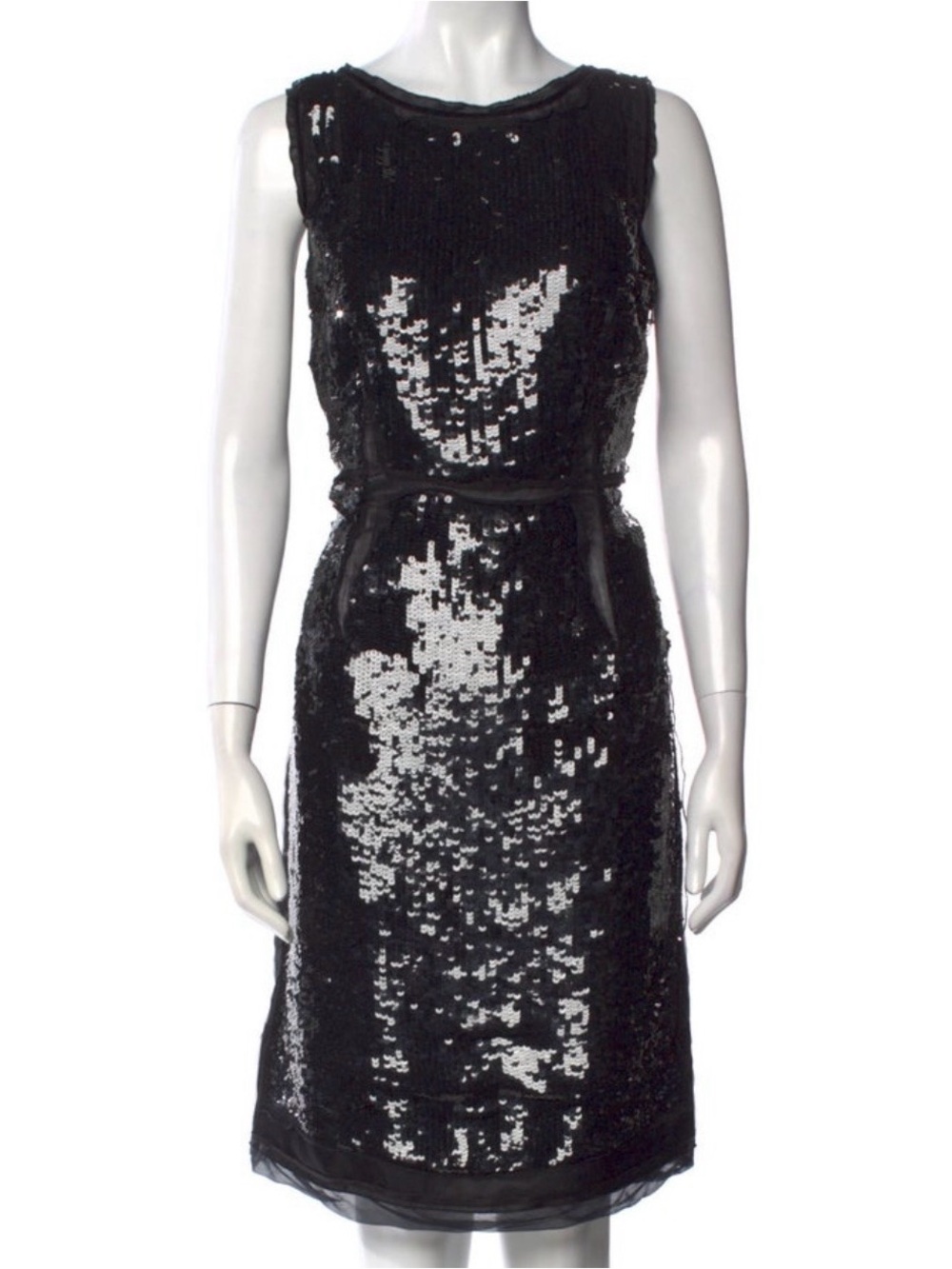 Dolce&Gabbana Black Sequin Sleeveless Cocktail Dress